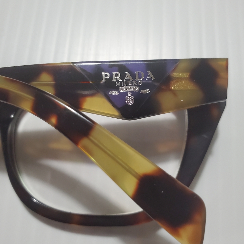 💥SALE💥 Prada PR A06V Caramel Havana w/Blue (54◻19) 54mm Eyeglasses - Picture 7 of 9